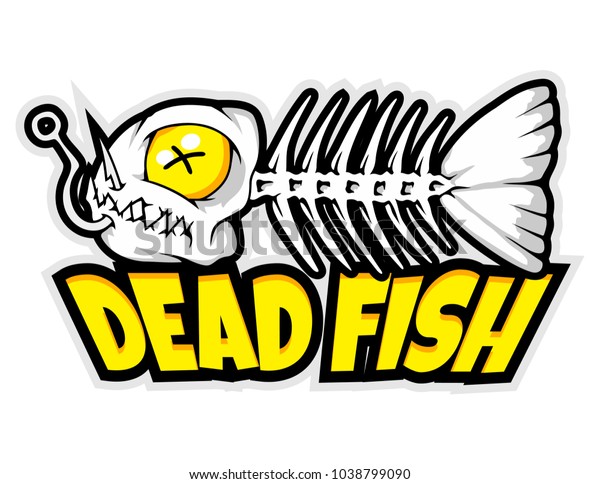 ロゴとtシャツのイラスト用の魚の骨マスコット のベクター画像素材 ロイヤリティフリー