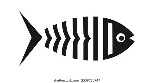 fish bone outline vector illustration icon symbol 