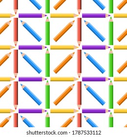 Fish bone pattern with rainbow colored pencils