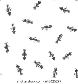 Fish bone seamless pattern. Vector illustration for backgrounds