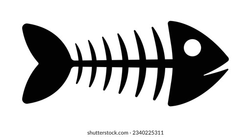 Fish bone Silhouette Fishbone Icon, Fish Sceleton