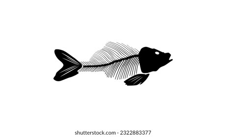 Fish bone silhouette, high quality vector
