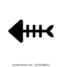 Fish bone silhouette icon. Leftover. Vector.