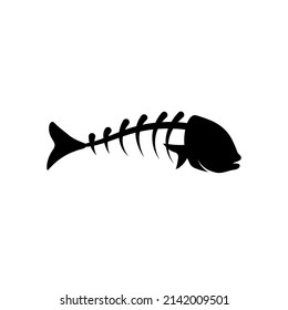Fish bone silhouette icon vector design template