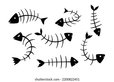 Fish bone silhouette stock vector