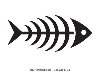 Fish Bone Silhouette Vector Art
