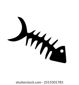 fish bone simple icon vector