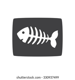 fish bone, fish skeleton.  gray icon.