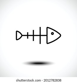 Fish bone, fish skeleton line icon. Vector illustration
