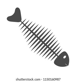 fish bone and skeleton on white, stock vector illustration