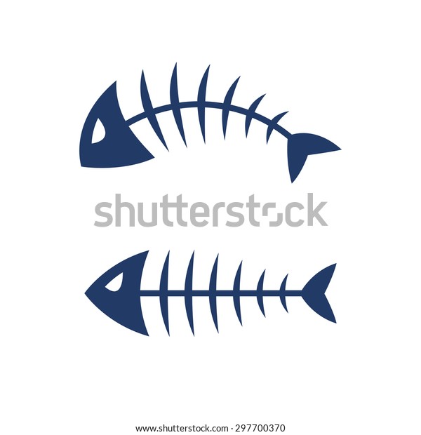 Skelett Symbol Fur Fische Vektorsymbol Logo Design Stock Vektorgrafik Lizenzfrei