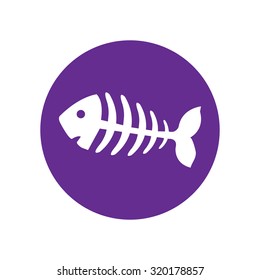 fish bone, fish skeleton.  violet icon.