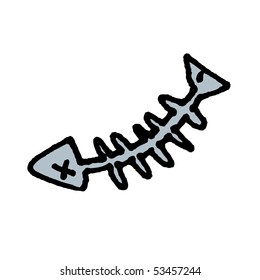 Fish bone sketch. Vector