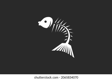 Fish bone stylish unique logo design