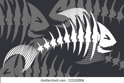 fish bone vector