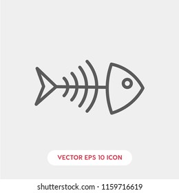 Fish bone vector icon, 