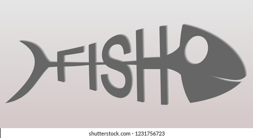 Fish bone vector icon