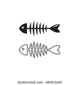 Fish bone vector icon