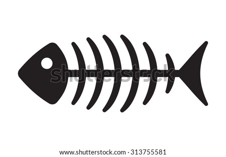 Fish bone vector icon