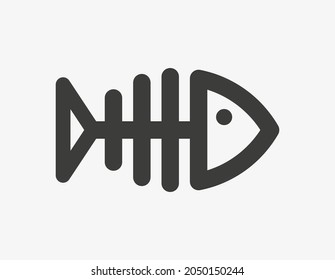 Fish bone vector icon isolated on white background.
