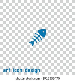 fish bone vector icon on an abstract background
