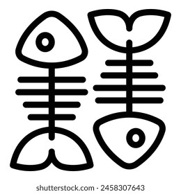 Fish bone waste icon outline vector. Organic food waste. Kitchen domestic trash