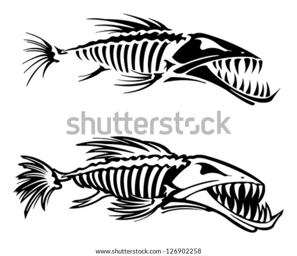 Fish Bones Stock Vector (Royalty Free) 126902258