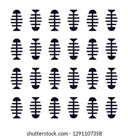 fish bones black and white vector seamless pattern