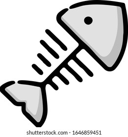 Handgezeichnetes Symbol für Fischknochen
