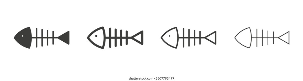Fish bones icon collection for website designs