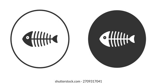 Icono de huesos de pescado en estilo glifo para el Diseño web. Iconos de UI UX