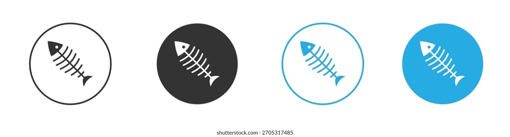 Fish bones icon. Graphic icon design template