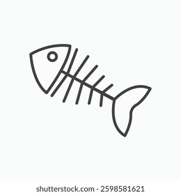 Fish bones icon isolated on white background