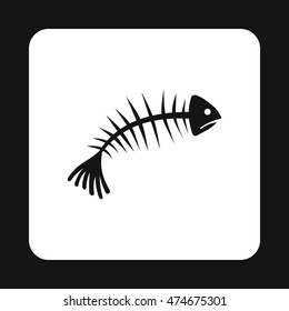 Fish bones icon in simple style isolated on white background. Garbage symbol