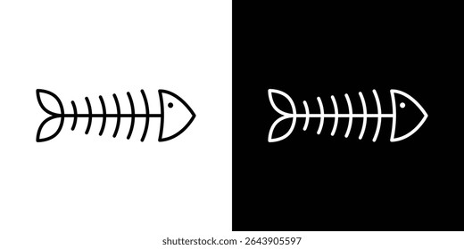 Fish bones icon symbol concept for graphic design, Website, UI. EPS