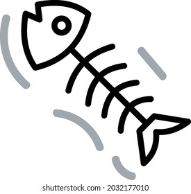 Fish bones, illustration, vector, on a white background.