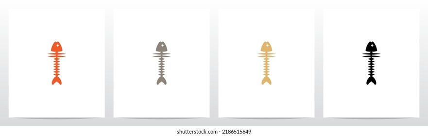 Fish Bones Letter Logo Design T
