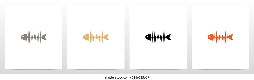Fish Bones Letter Logo Design W