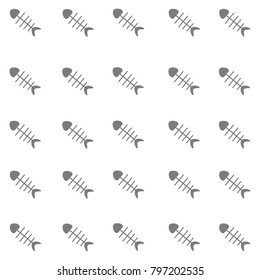 Fish bones on white background