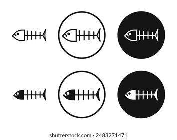 Fish bones outlined icon vector collection.