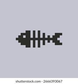 Fischknochen im Pixel-Art-Stil