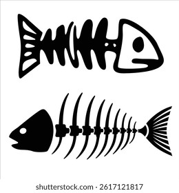 Fish bones as a symbol when eaten by a cat