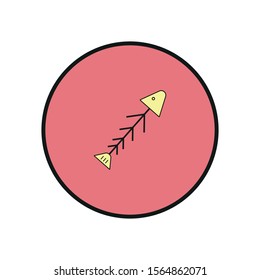 Fish bones vector icon, simple form