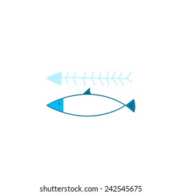 fish and fish bones vector illustration