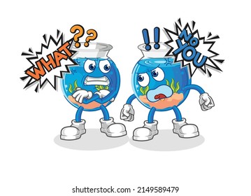 fish bowl arguing each other cartoon vector