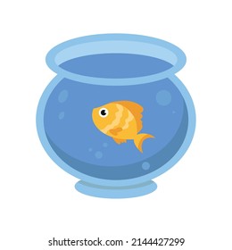 fish in a bowl cartoon icon