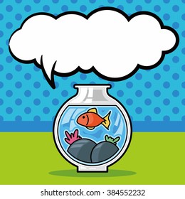 fish bowl doodle, speech bubble