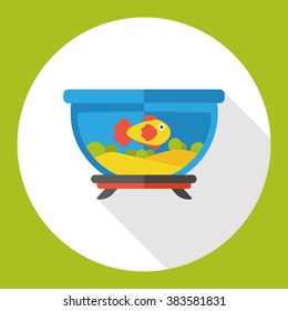 fish bowl flat icon