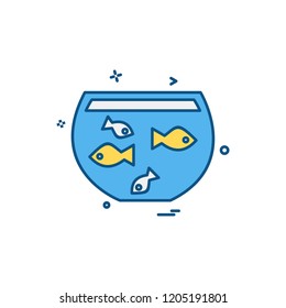 Fish bowl icon design vector 