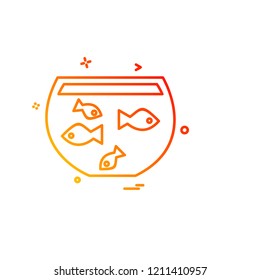 Fish bowl icon design vector 